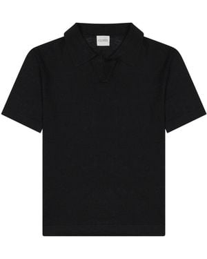 Closed Shirt Collar Polo - Black