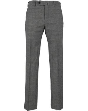 SLOWEAR INCOTEX Dark Textured Tailored Straight-Leg Trousers - Grey