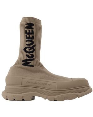 McQueen Sock Boots - Brown