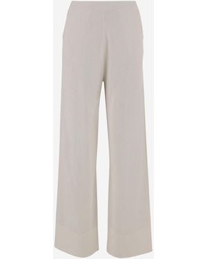 Allude Pantaloni Di Miscela Di Cotone - Grigio