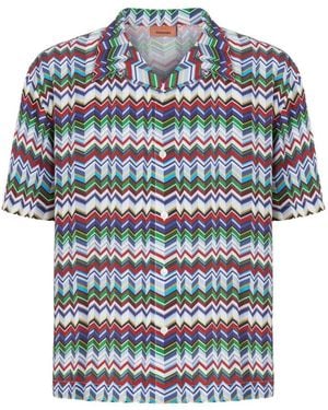 Missoni Zigzag Button-Up Shirt - Blue