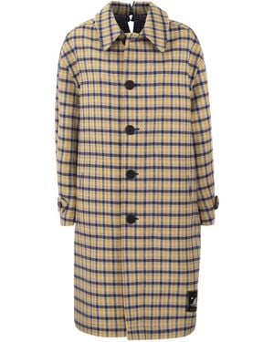 Marni Reversibler Wollmantel mit Scheckmuster - Natur