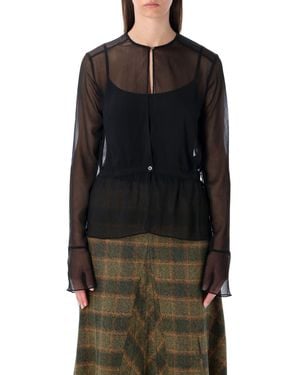 Our Legacy Sheer Crinkle Waist Blouse - Black