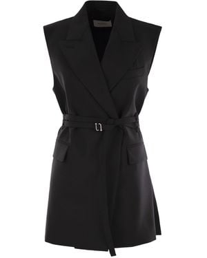 Sportmax Ciurma Long Blazer sans manches - Noir