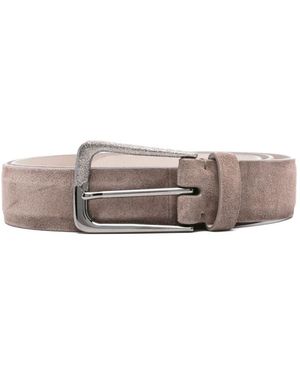 Brunello Cucinelli Lederen Riem - Naturel