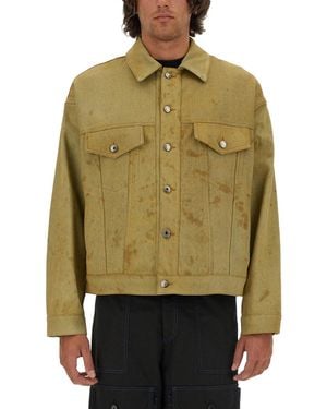 MSGM Denim Jacket Dyed - Green