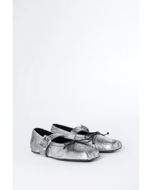 Ann Demeulemeester Zoey Ballerinas With Belt Goat Leather Shoe - White