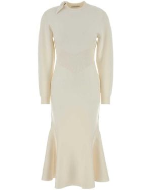 Givenchy Ivory Stretch Wool Blend Dress - White