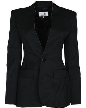 MM6 by Maison Martin Margiela Single-Breasted Blazer - Black