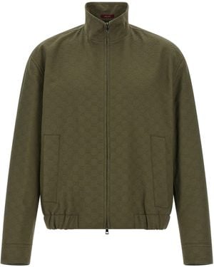 Gucci Bomberjacke aus -GG-Stoff - Grün