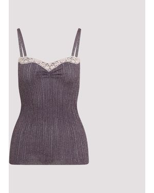 Valentino Elegant Viscose & Metal Fiber Top - Purple