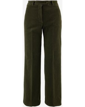 QL2 Donna Stretch Cotton Velvet Trousers - Green