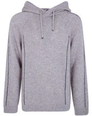 Giorgio Armani Sudadera con capucha de mezcla de lana - Morado