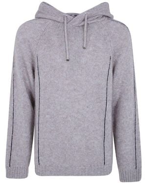 Giorgio Armani Wool Blend Hoodie - Purple