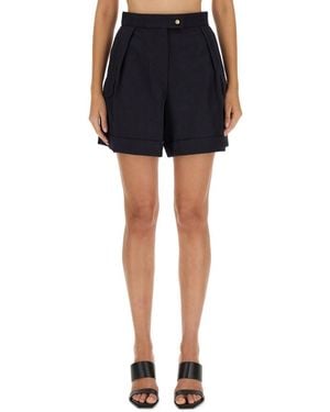 McQueen Regular Fit Wool Cargo Shorts - Blue