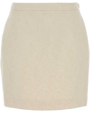 Alessandra Rich Cream Tweed Mini Skirt - Natural