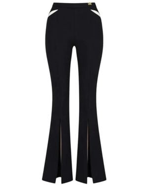 Elisabetta Franchi Trousers With Cut Outs And Slits - Blue