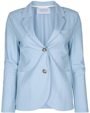 Harris Wharf London Stand Up Collar Blazer Rayon - Blue