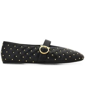 Ferragamo Ballerines matelassées en cuir - Blanc
