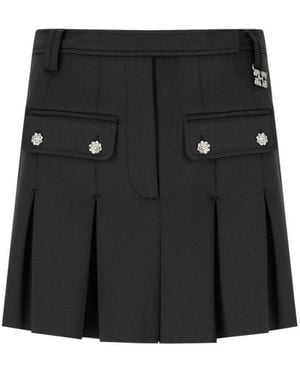 Ganni Black Pleated Mini Skirt
