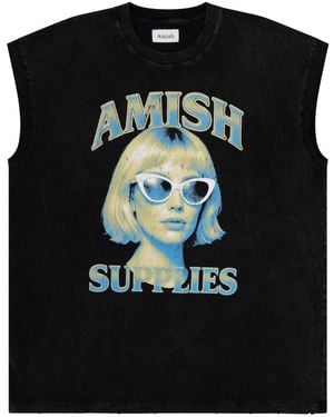 AMISH Top Printed Cotton - Black