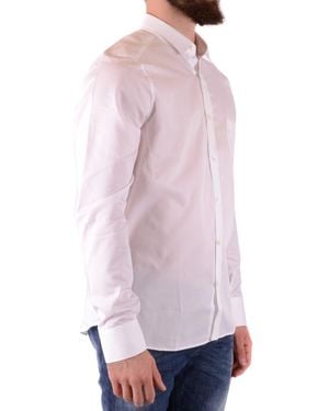 Neil Barrett Classic Long Sleeve Cotton Shirt With Round Neck And Button Fastening - Pink