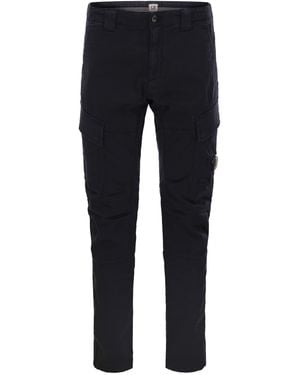 C.P. Company Frosted Stretch Cotton Cargo Pants - Blue