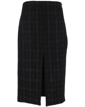 Elisabetta Franchi Front Slit Tailored Midi Skirt - Black