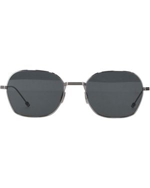 Thom Browne Rechteckige Sonnenbrille von aus Titan - Grau