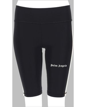 Palm Angels Shorts Track Biker Con Logo - Blue