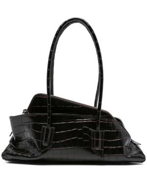 The Attico Coffee 'La Passeggiata Small' Shoulder Bag - Black