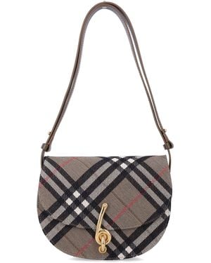 Burberry London Small Bridle Check Jacquard Bag - Metallic