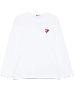 COMME DES GARÇONS PLAY Comme Des Garcons Heart Cotton T Shirt - White