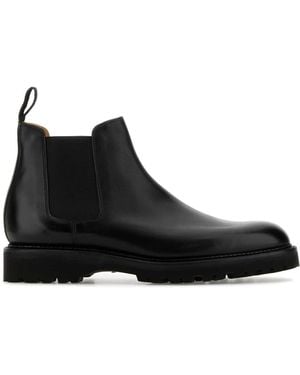 John Lobb Leather Lawry Ankle Boots - Black
