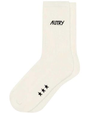 Autry Unisex-Jacquard-Logo-Schuhe - Weiß