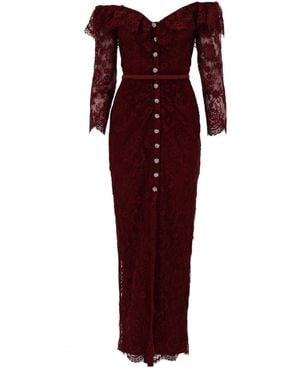 Self-Portrait Lace Off-The-Shoulder Maxi Dress - Red