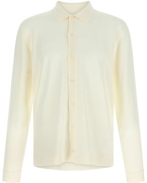 Roberto Collina Merino Wolle Strickjacke - Weiß