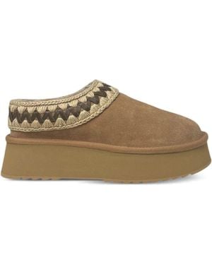 Mou Plateau-Clog-Hausschuhe - Braun