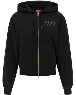 KENZO Happy Tiger Zip Up Hoodie - Schwarz