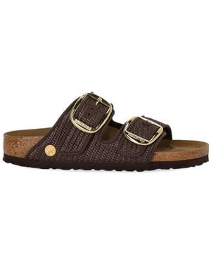 Birkenstock Arizona Raffia Big Buckle Carafe Sandal - Brown