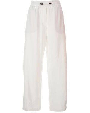 Brunello Cucinelli Relaxed Fit Wide Leg Trousers - Weiß