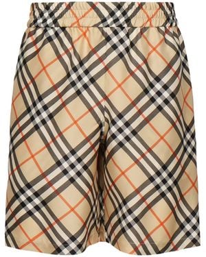 Burberry Seidenshorts Mit Vintage-Karo - Weiß