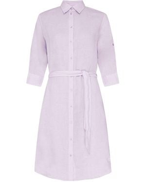Vilebrequin Inen Shirt Dress With Belt - Purple