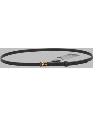 Dolce & Gabbana Belt With Logo Leather - Metallic