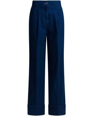 Valentino Wide-Leg With Pleats Jeans - Blue