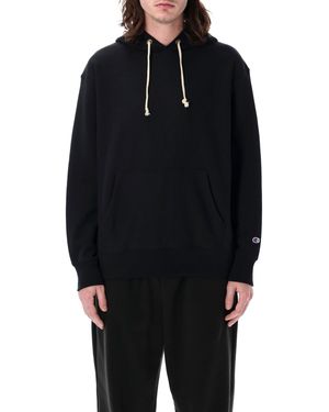 Champion Reverse Weave Hooded Sweatshirt With Kangaroo Pocket - Black