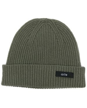 Arte' Label Beanie - Green