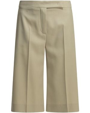 Max Mara Formal Wool Shorts - Natural