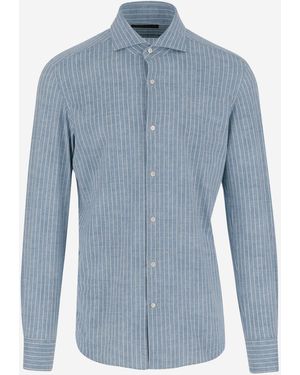 Brian Dales Camisa a rayas clásicas - Azul