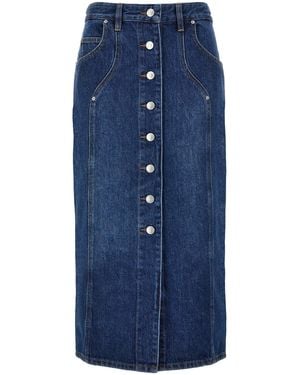 Isabel Marant Gonna di jeans con dettagli classici - Blu